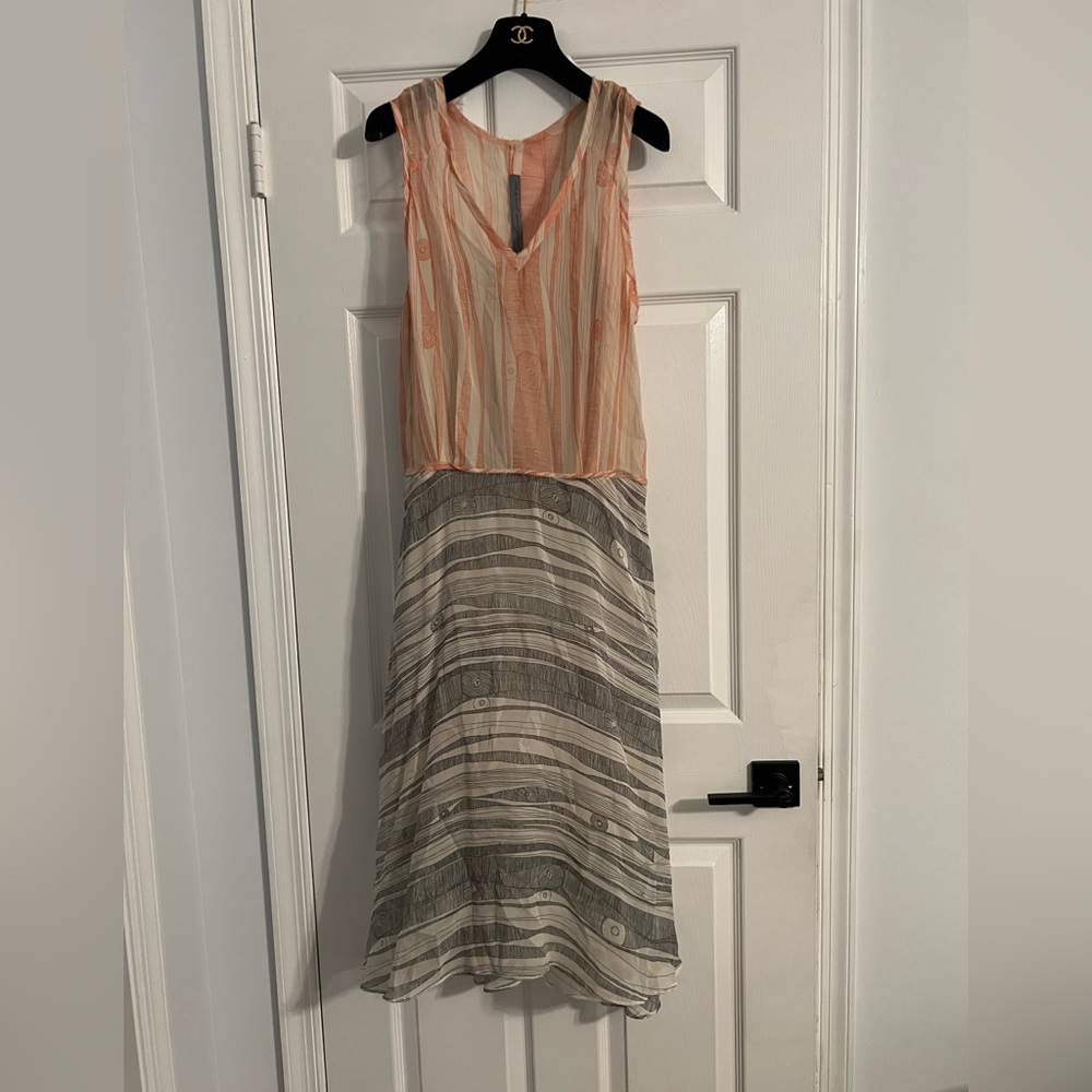 Gorgeous Raquel Allegra Layering lined Tank Dress size 1 Red Cream Black pocket